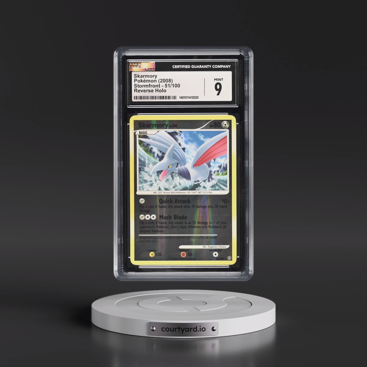 2008 Stormfront #51/100 Skarmory - Reverse Holo (CGC 9 MINT)