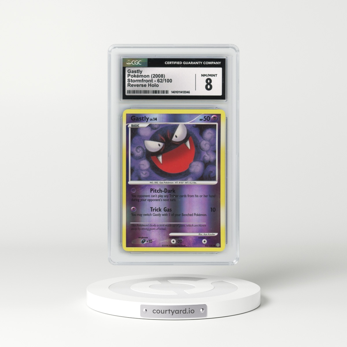 2008 Stormfront #62/100 Gastly - Reverse Holo (CGC 8 NM-MT)