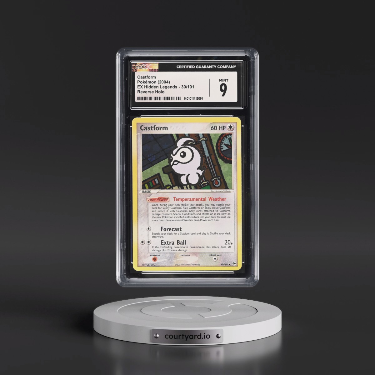 2004 EX Hidden Legends #30/101 Castform - Reverse Holo (CGC 9 MINT)