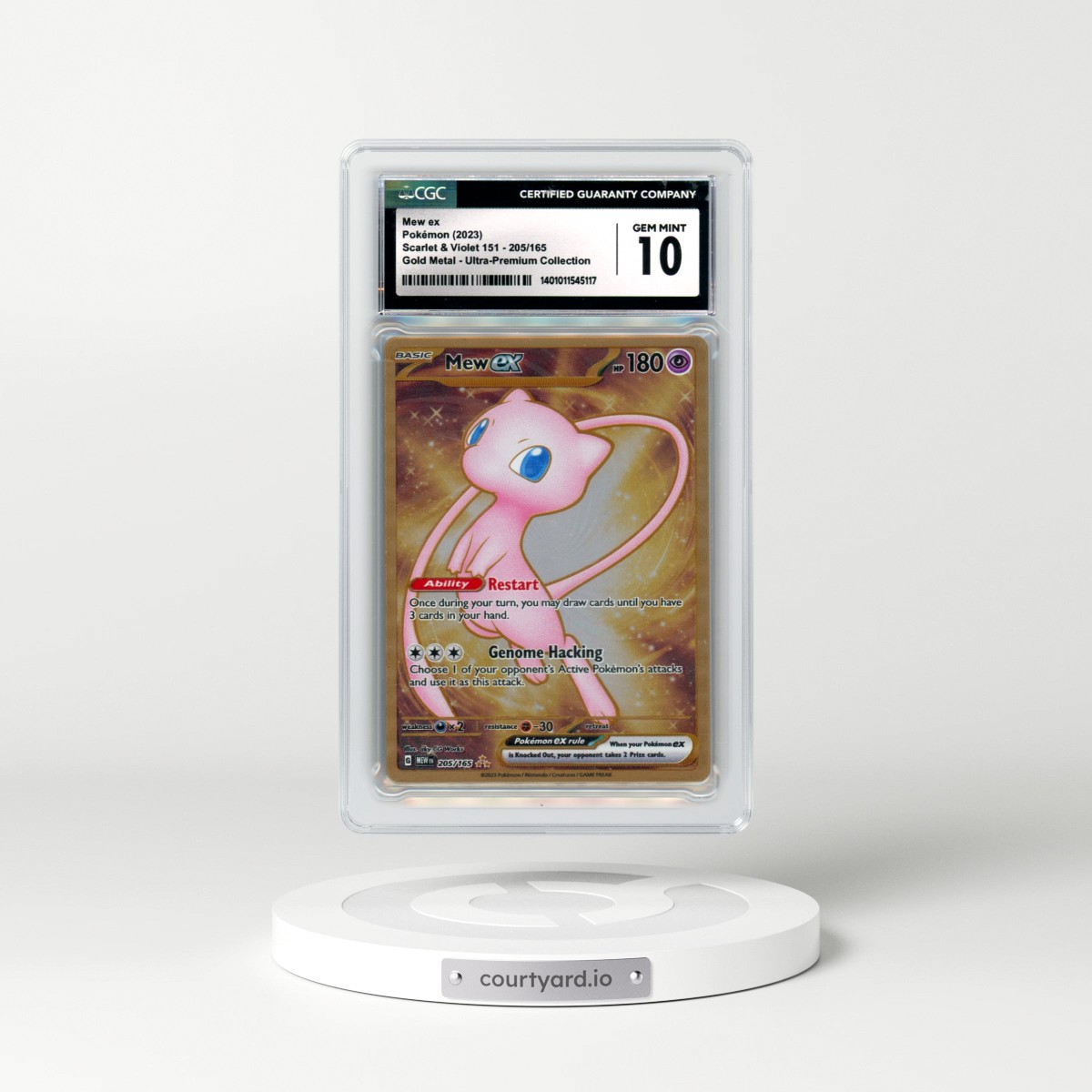 2023 Scarlet & Violet 151 - MEW EN #205/165 Mew ex - Gold Metal - Ultra-Premium Collection (CGC 10 GEM MINT)