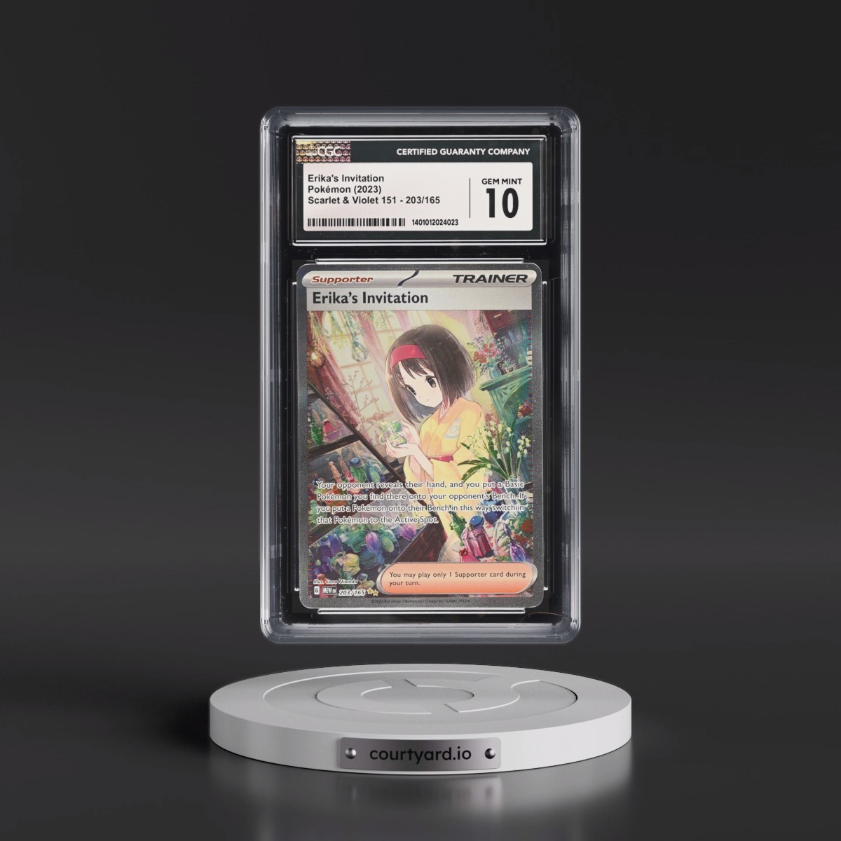 2023 Scarlet & Violet 151 - MEW EN #203/165 Erika's Invitation - Special Illustration Rare (Holo) (CGC 10 GEM MINT)