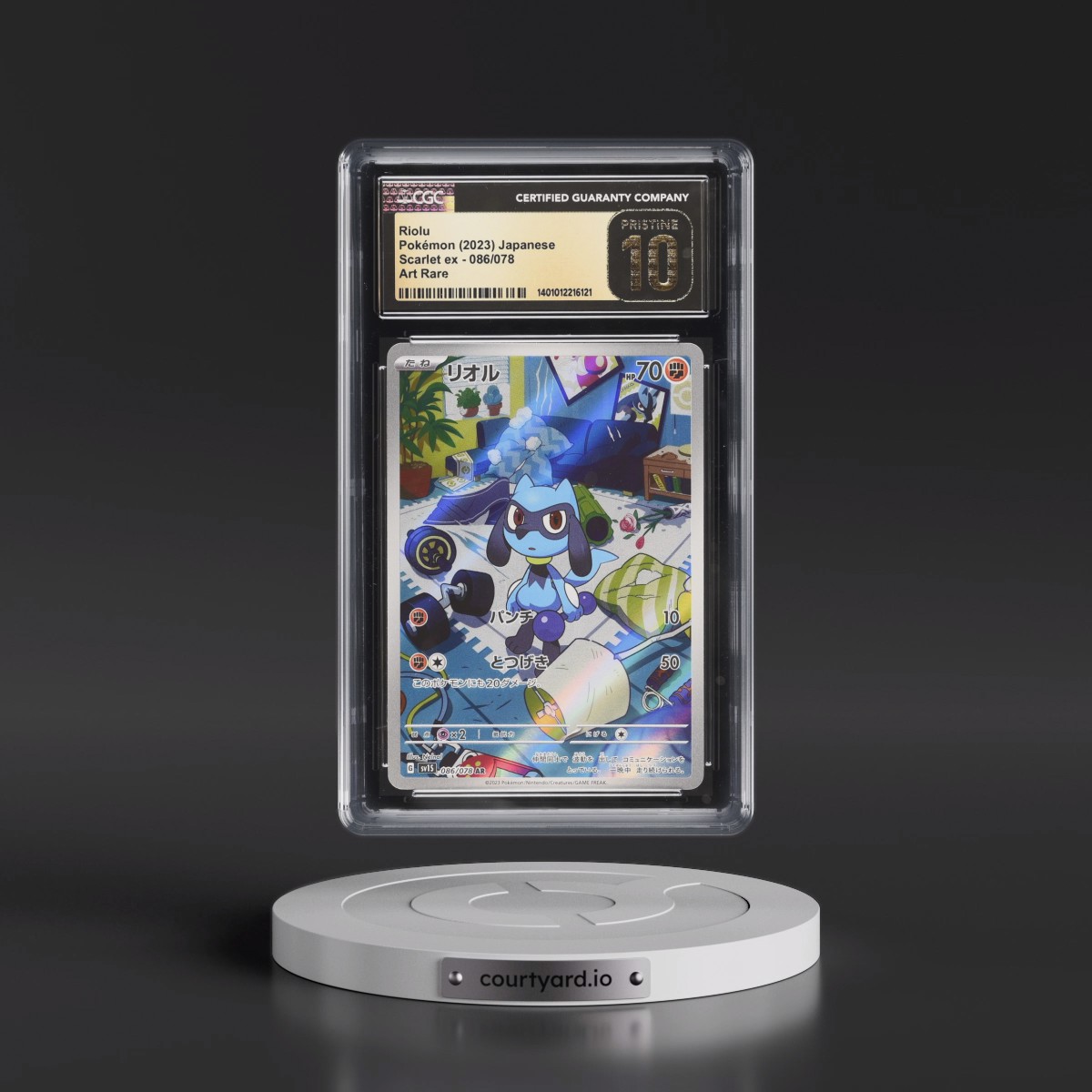 2023 Scarlet ex #086/078 Riolu - Art Rare Holo (CGC 10 PRISTINE)