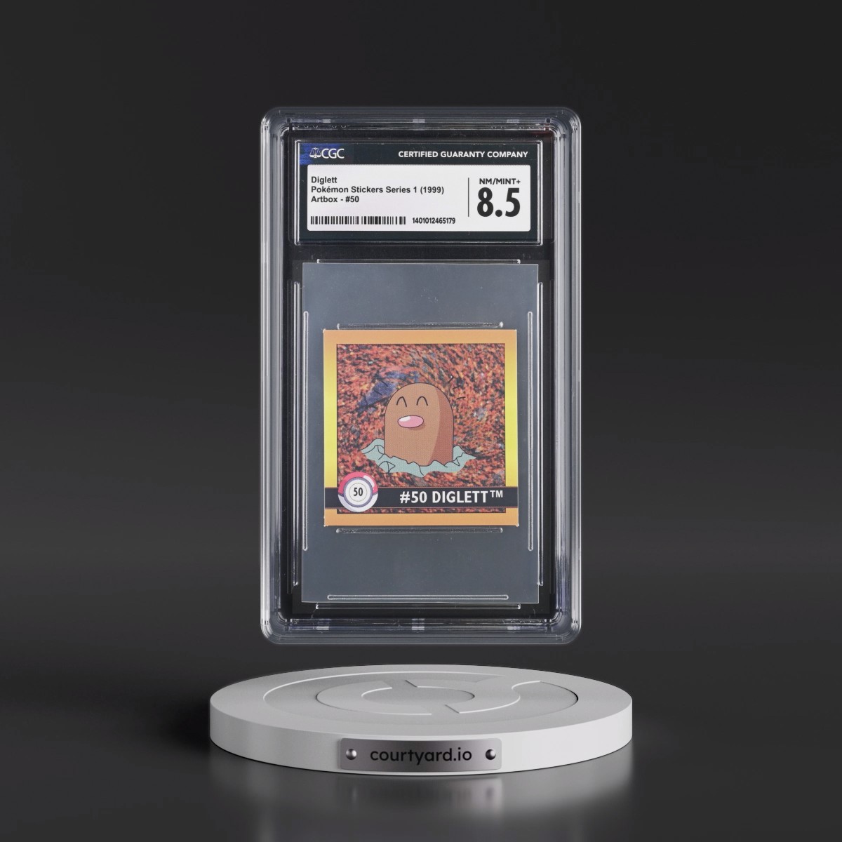 1999 Pokémon Stickers Series 1 (Artbox) - English #50 Diglett (CGC 8.5 NM-MT+)