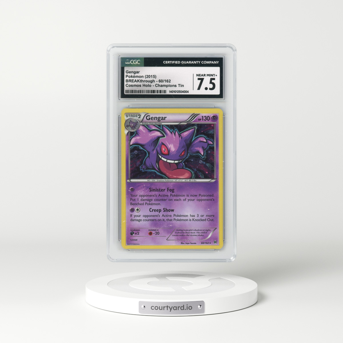 2015 BREAKthrough #60/162 Gengar - Cosmos Holo Champions Tin (CGC 7.5 NM+)