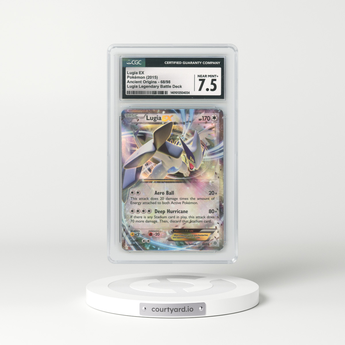 2015 Ancient Origins #68/98 Lugia EX - Lugia Legendary Battle Deck (Sheen Holo) (CGC 7.5 NM+)
