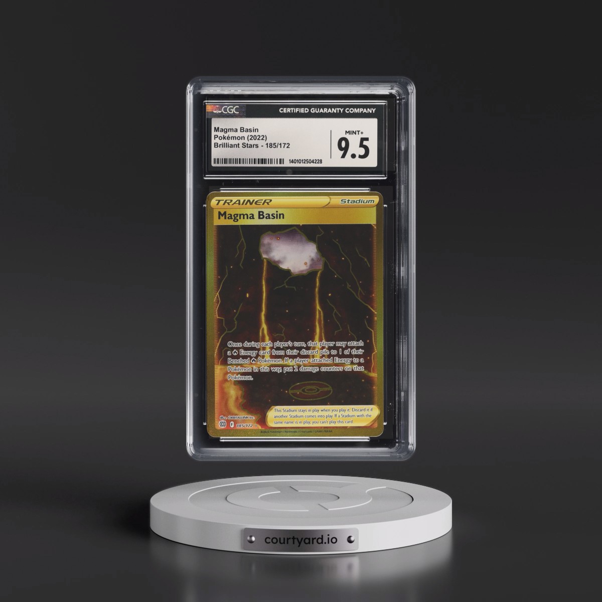 2022 Brilliant Stars #185/172 Magma Basin - Secret Rare Holo (CGC 9.5 MINT+)