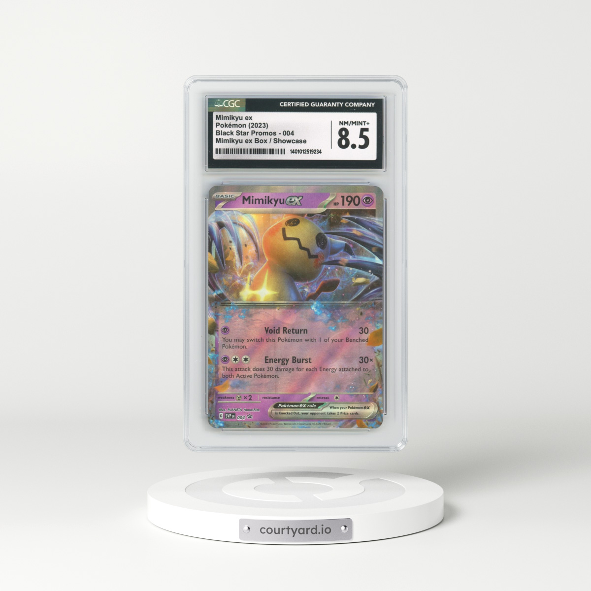 2023 Black Star Promos - Scarlet & Violet SVP EN #004 Mimikyu ex - Mimikyu ex Box / Showcase (CGC 8.5 NM-MT+)