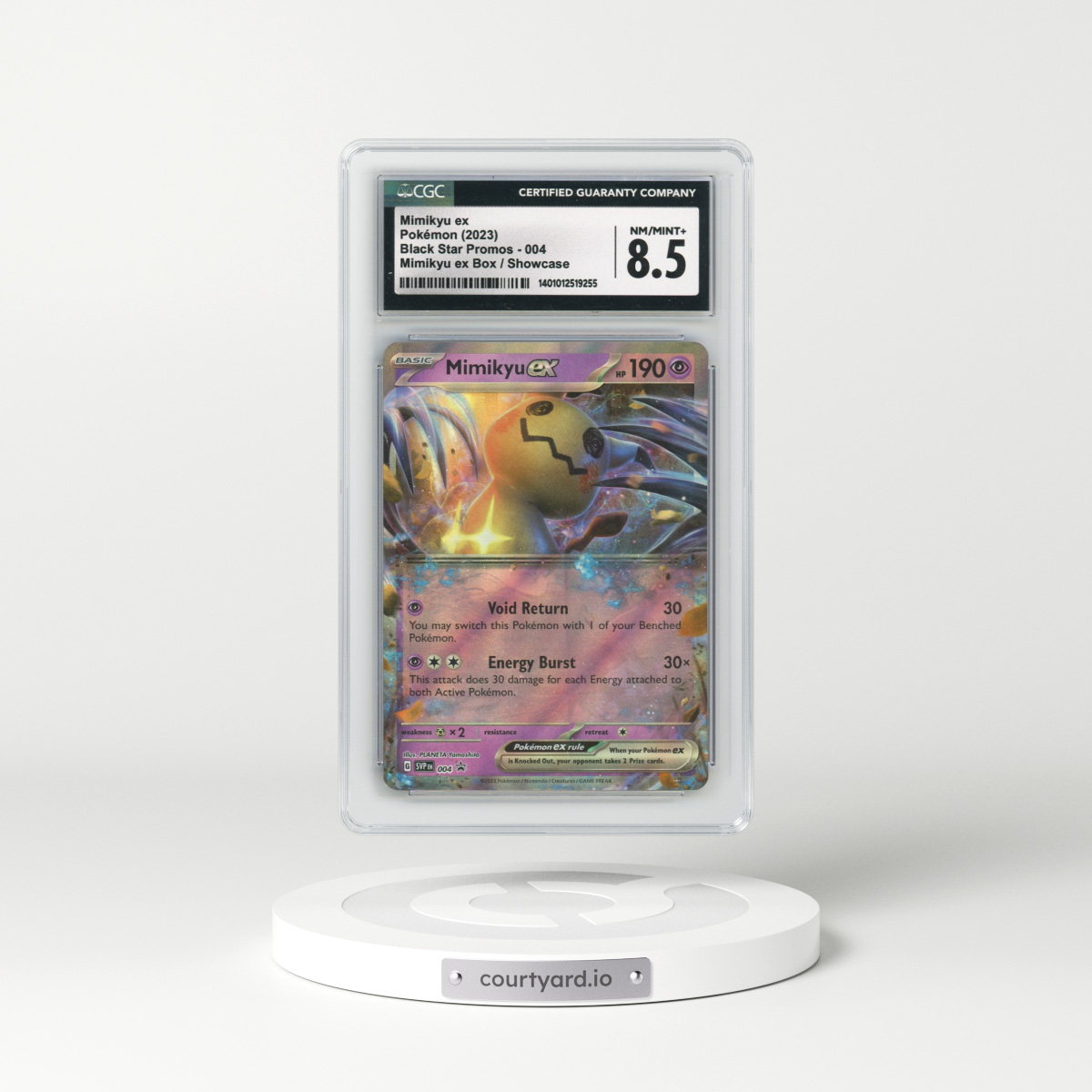 2023 Black Star Promos - Scarlet & Violet SVP EN #004 Mimikyu ex - Mimikyu ex Box / Showcase (CGC 8.5 NM-MT+)