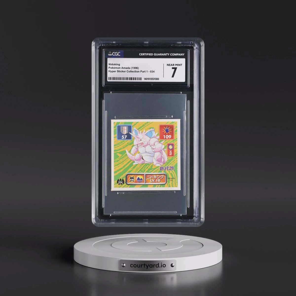 1996 Hyper Sticker Collection Part 1 (1996) #034 Nidoking (CGC 7 NM)