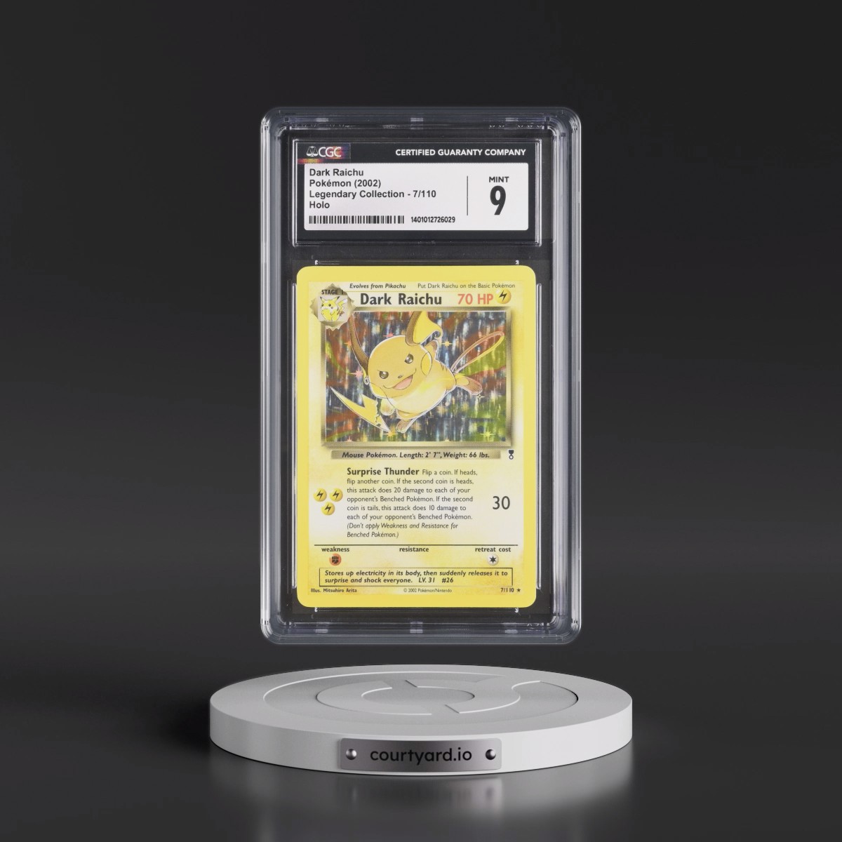 2002 Legendary Collection #7/110 Dark Raichu - Holo (CGC 9 MINT)