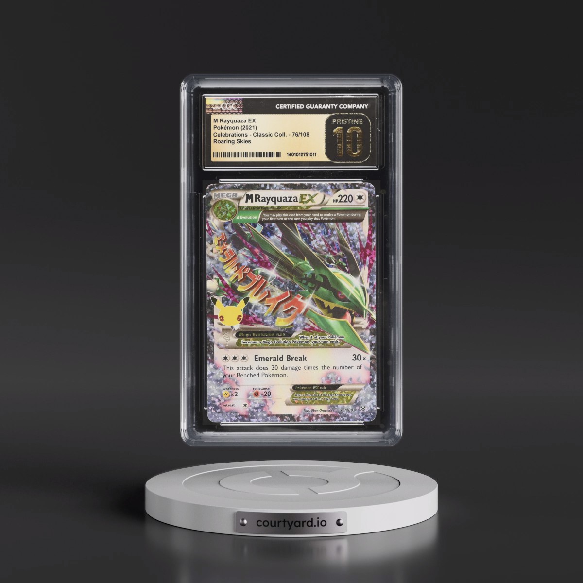 2021 Celebrations - Classic Collection #76/108 M Rayquaza EX - Roaring Skies Holo (CGC 10 PRISTINE)
