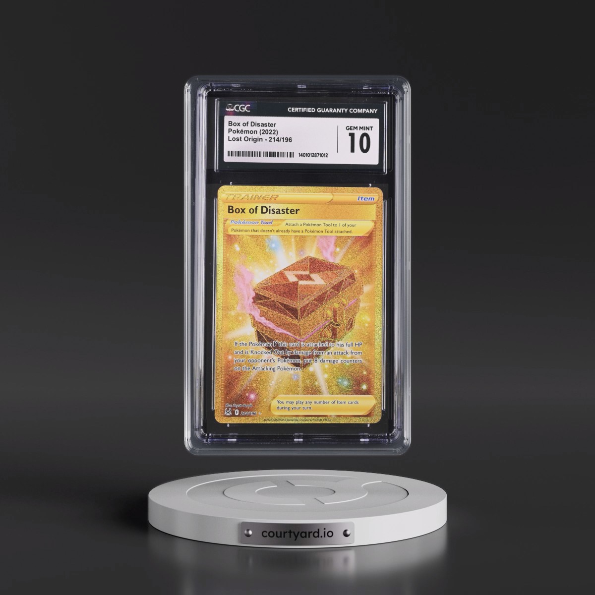 2022 Lost Origin #214/196 Box of Disaster - Secret Rare Holo (CGC 10 GEM MINT)