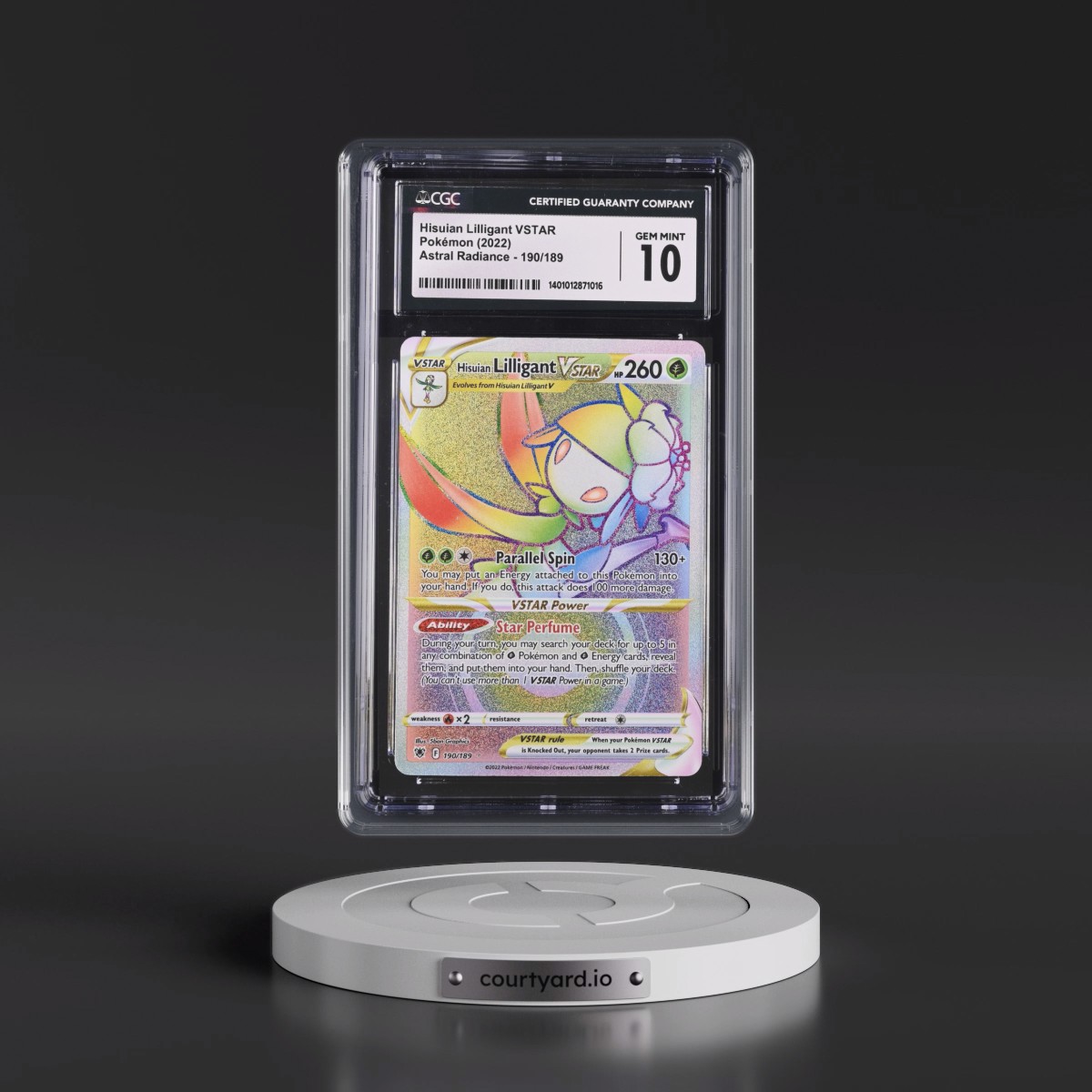 Astral Radiance #190/189 Hisuian Lilligant VSTAR - Rainbow Rare Holo (CGC 10 GEM MINT)