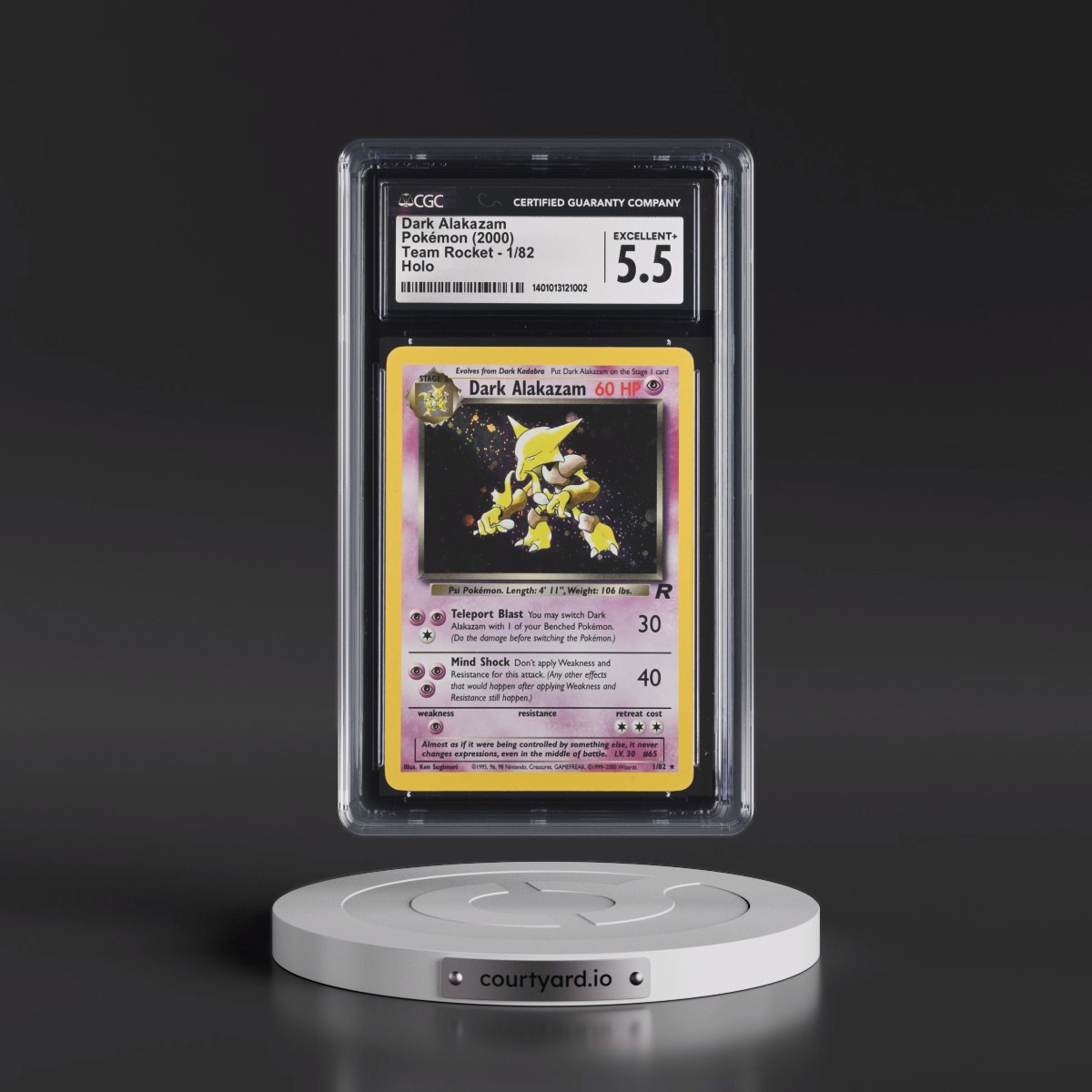 1999 Team Rocket #1/82 Dark Alakazam - Holo (CGC 5.5 EX+)