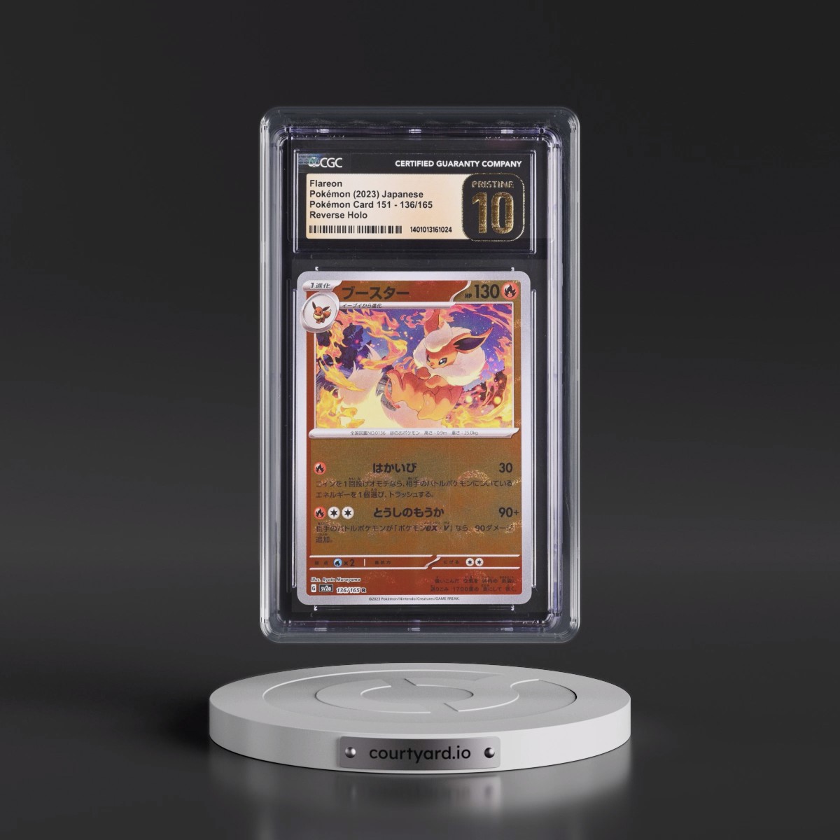 2023 Pokémon Card 151 #136/165 Flareon - Reverse Holo Poké Ball (CGC 10 PRISTINE)