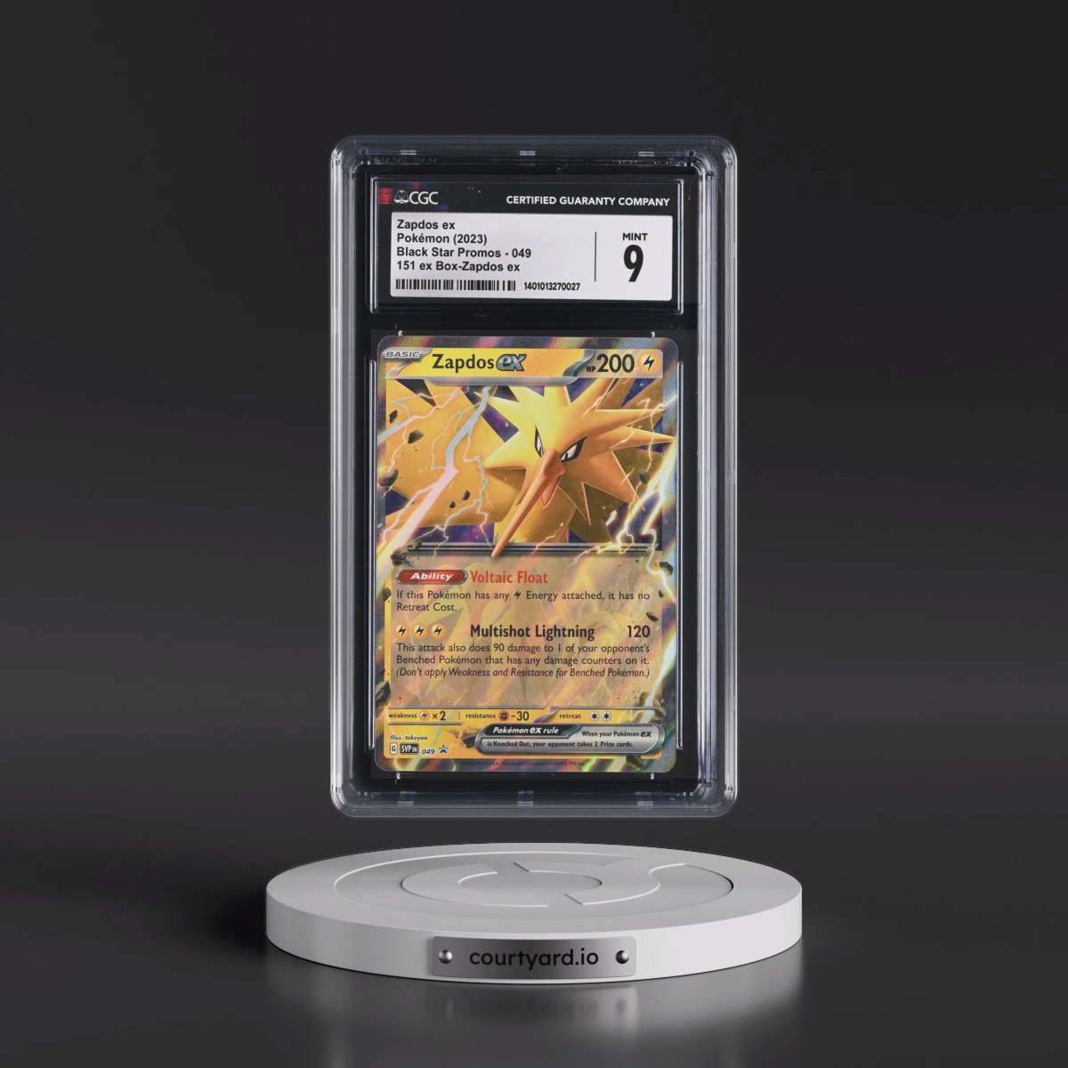 2023 Black Star Promos - Scarlet & Violet SVP EN #049 Zapdos ex - 151 Zapdos ex Collection (Holo) (CGC 9 MINT)