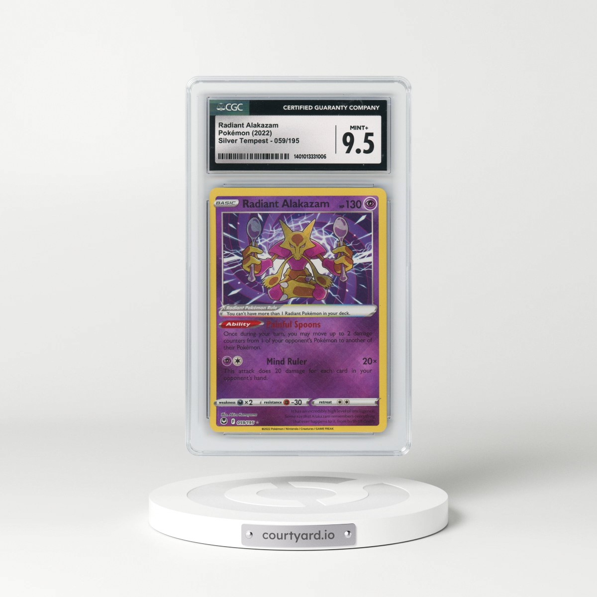 2022 Silver Tempest #059/195 Radiant Alakazam - Holo (CGC 9.5 MINT+)