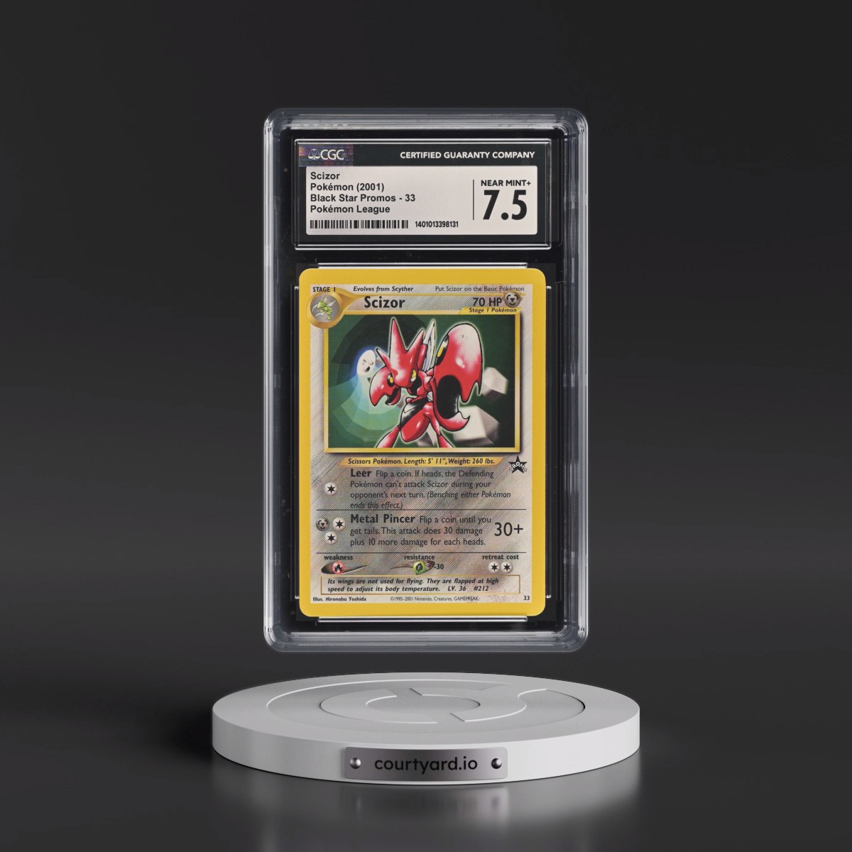 1999 Black Star Promos #33 Scizor - Pokémon League (CGC 7.5 NM+)