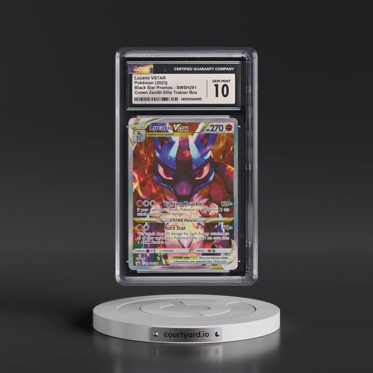 2017 Black Star Promos - Sword & Shield #SWSH291 Lucario VSTAR - Crown Zenith Elite Trainer Box (Holo) (CGC 10 GEM MINT)