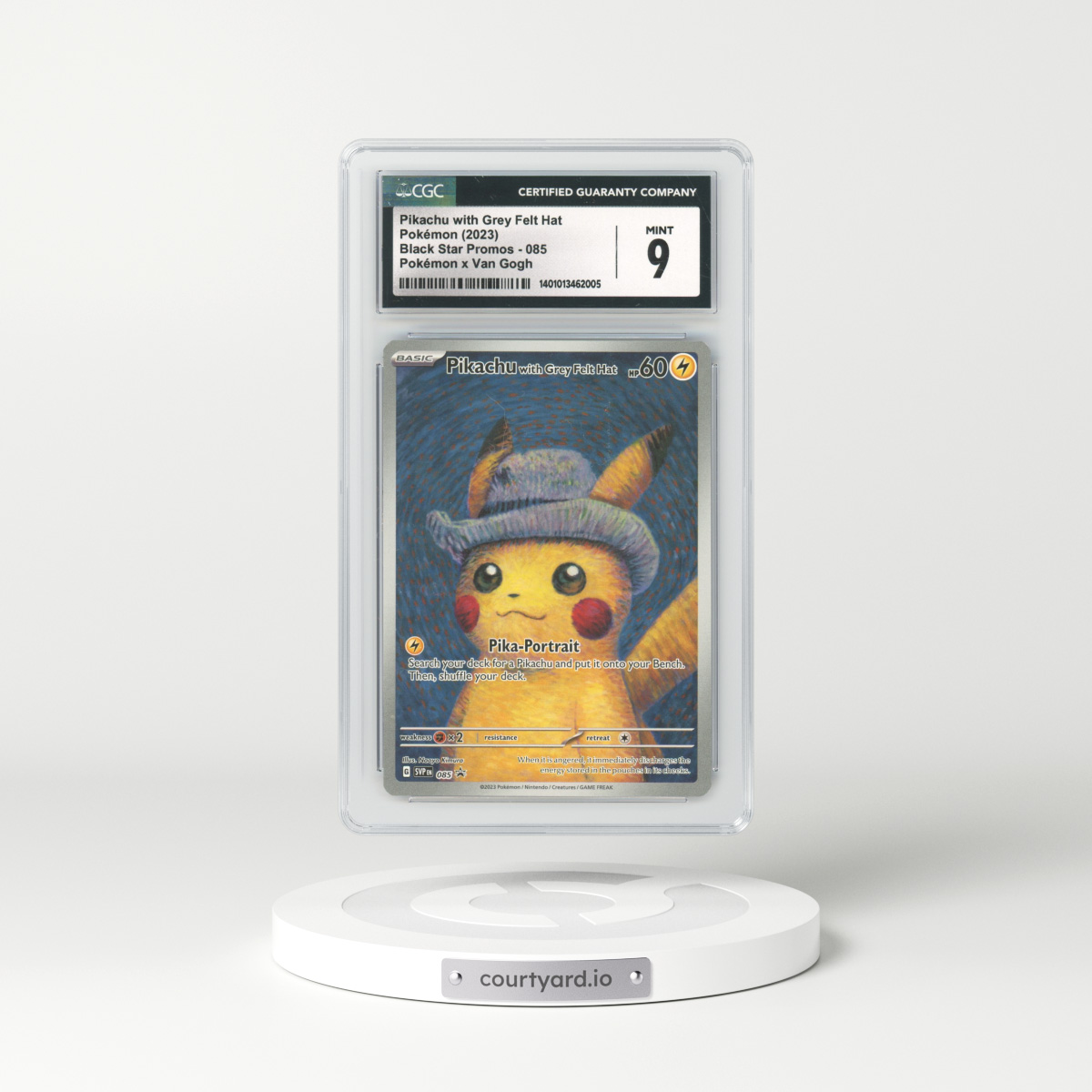 2023 Pokemon X Van Gogh #85 Pikachu with Grey Felt Hat - Full Art (CGC 9 MINT)