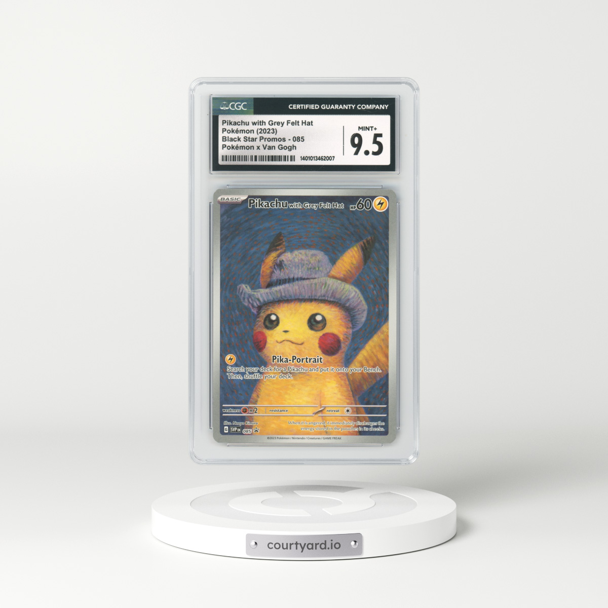 2023 Pokemon X Van Gogh #85 Pikachu with Grey Felt Hat - Full Art (CGC 9.5 MINT+)