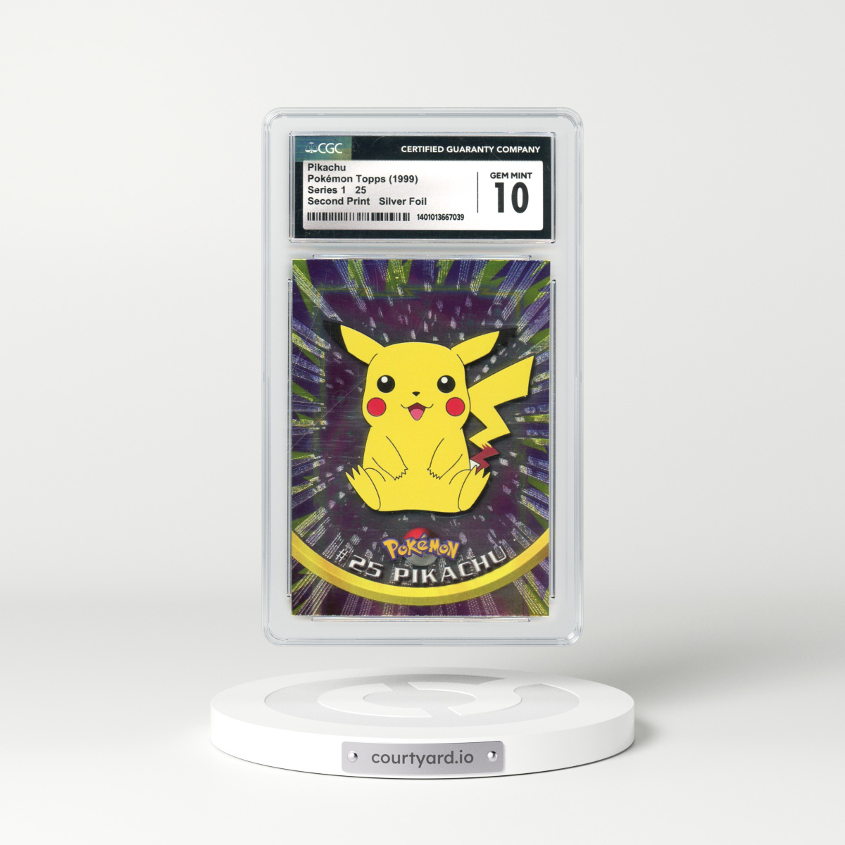 1999 Topps Series 1 #25 Pikachu - Holo Silver Foil (CGC 10 GEM MINT)