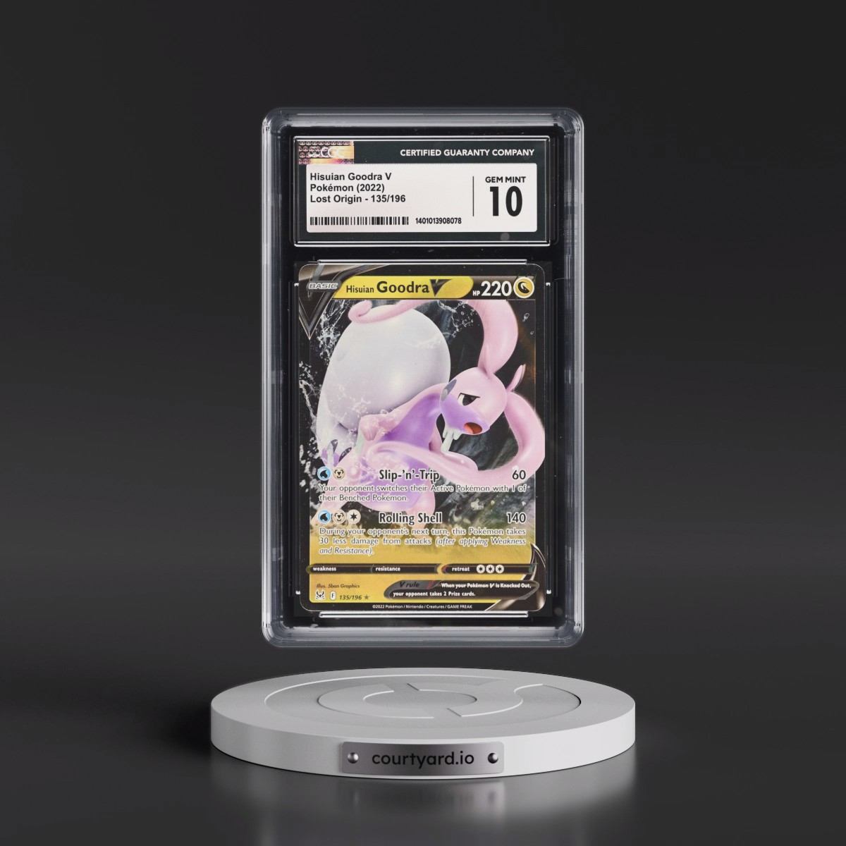 2022 Lost Origin #135/196 Hisuian Goodra V - Holo (CGC 10 GEM MINT)