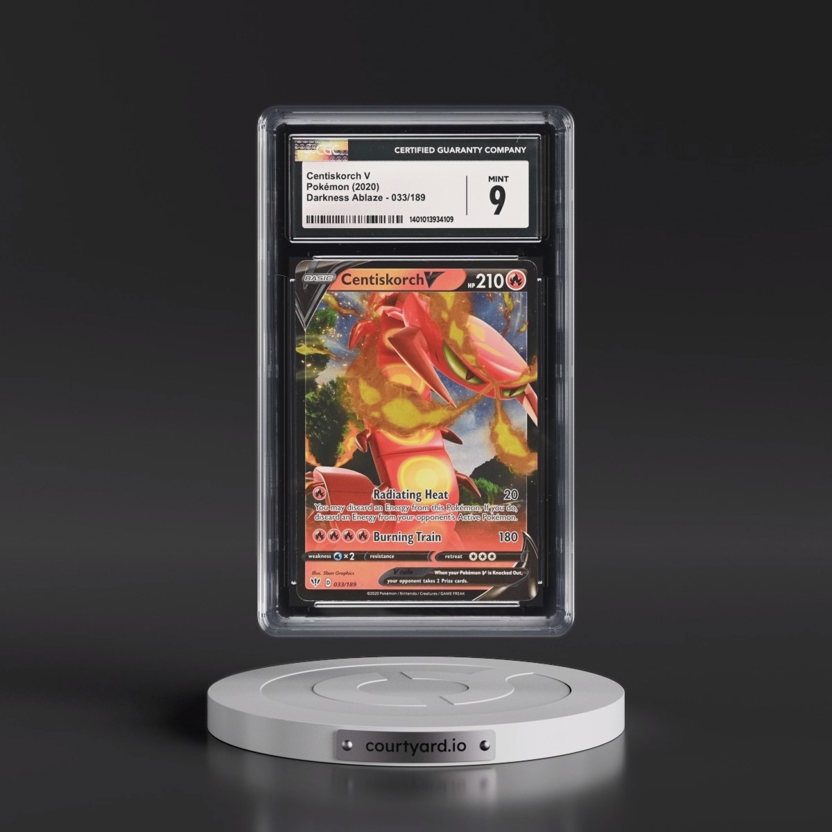2020 Darkness Ablaze #033/189 Centiskorch V - Holo (CGC 9 MINT)