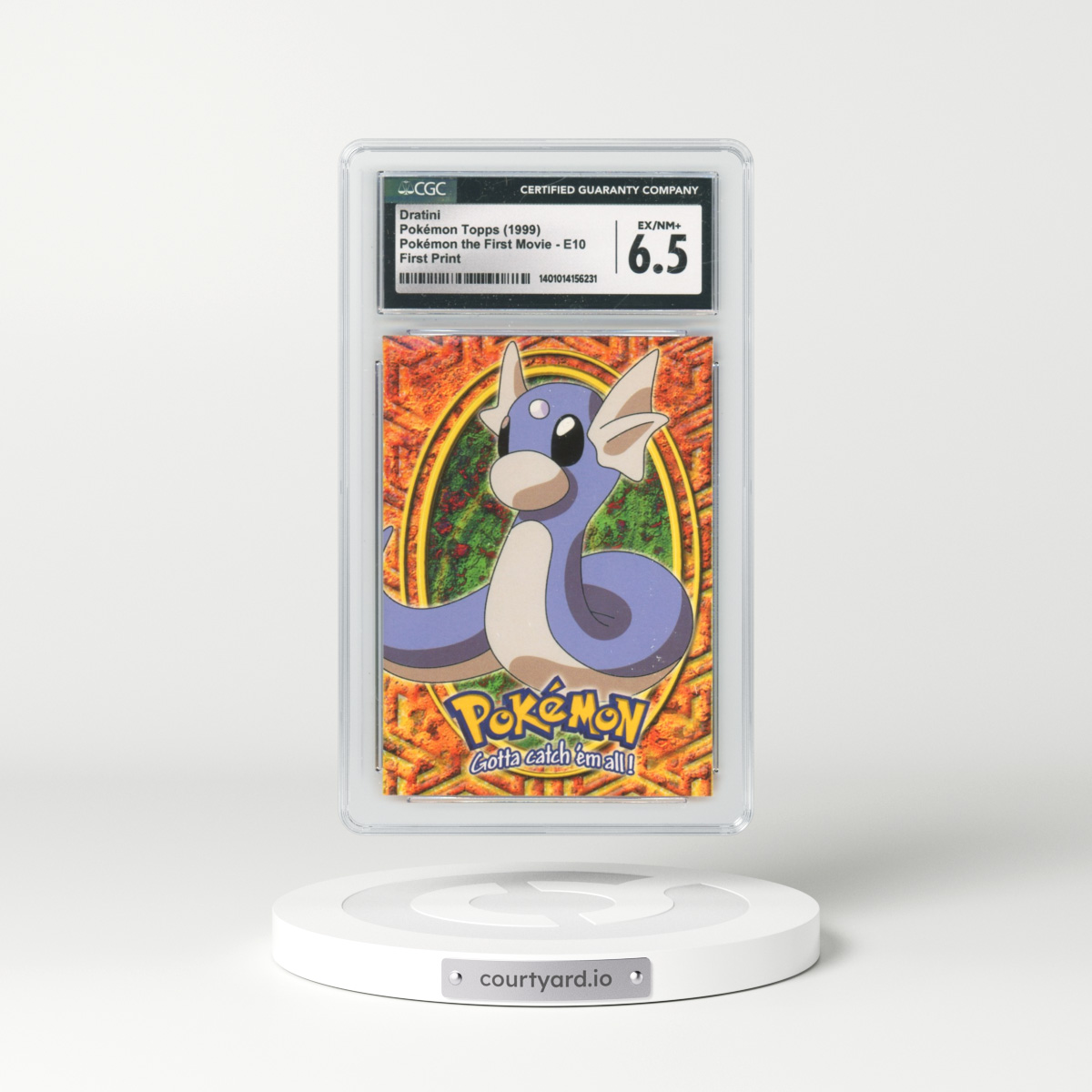 1999 Pokémon the First Movie #E10 No.147 Dratini - First Print (Blue Topps Logo) (CGC 6.5 EX-NM+)