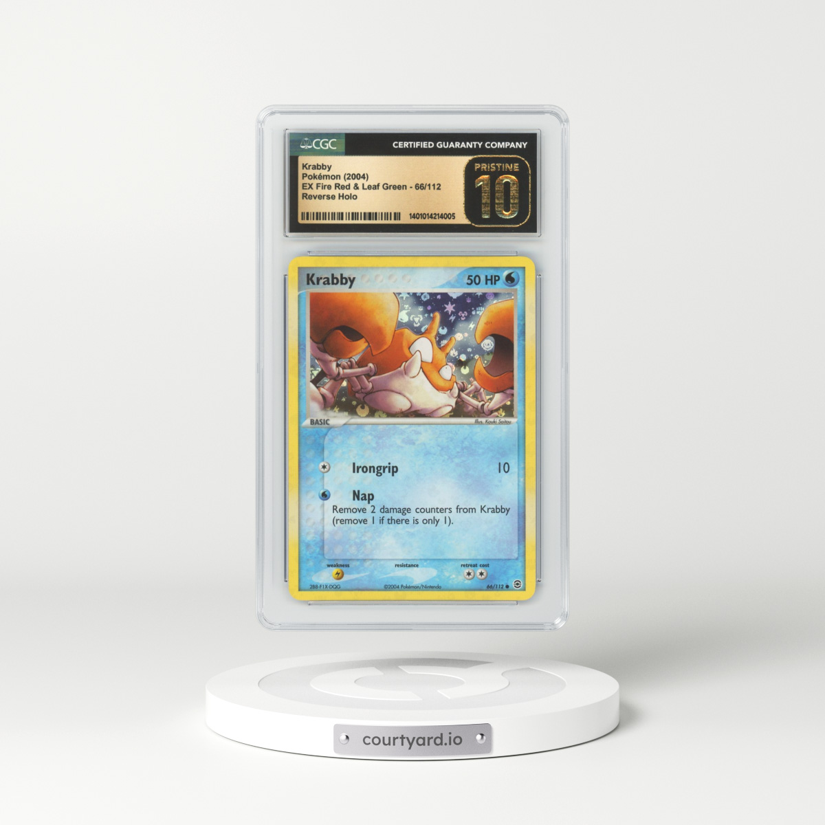 2004 EX FireRed & LeafGreen #66 Krabby - Holo (CGC 10 PRISTINE)