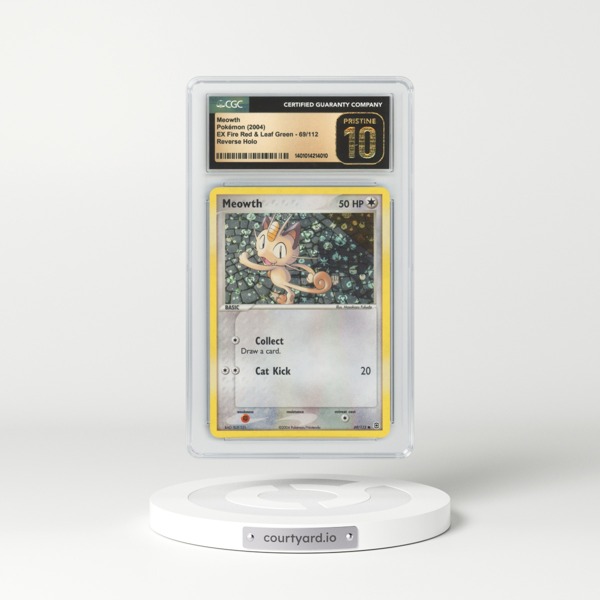 2004 EX FireRed & LeafGreen #69 Meowth - Holo (CGC 10 PRISTINE)