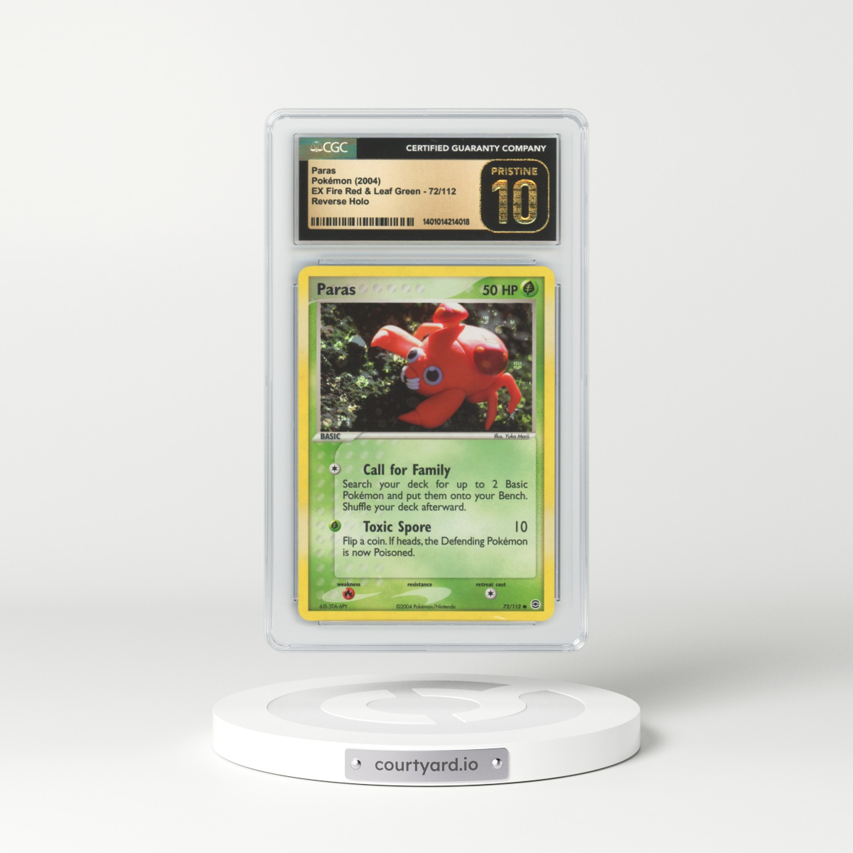 2004 EX FireRed & LeafGreen #72 Paras - Holo (CGC 10 PRISTINE)