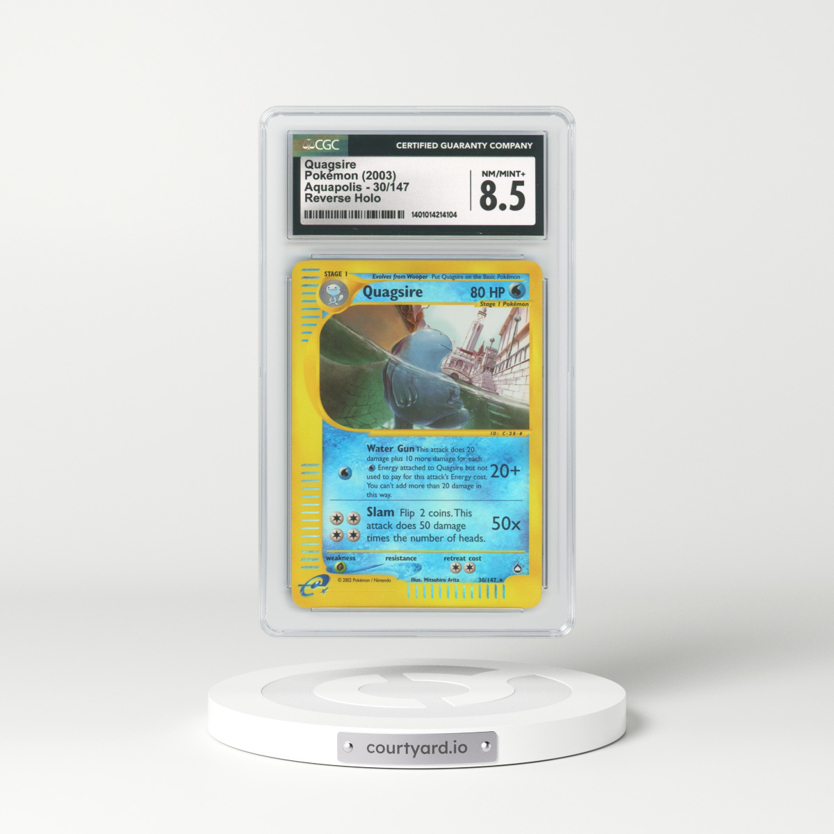 2003 Aquapolis #30 Quagsire - Holo (CGC 8.5 NM-MT+)