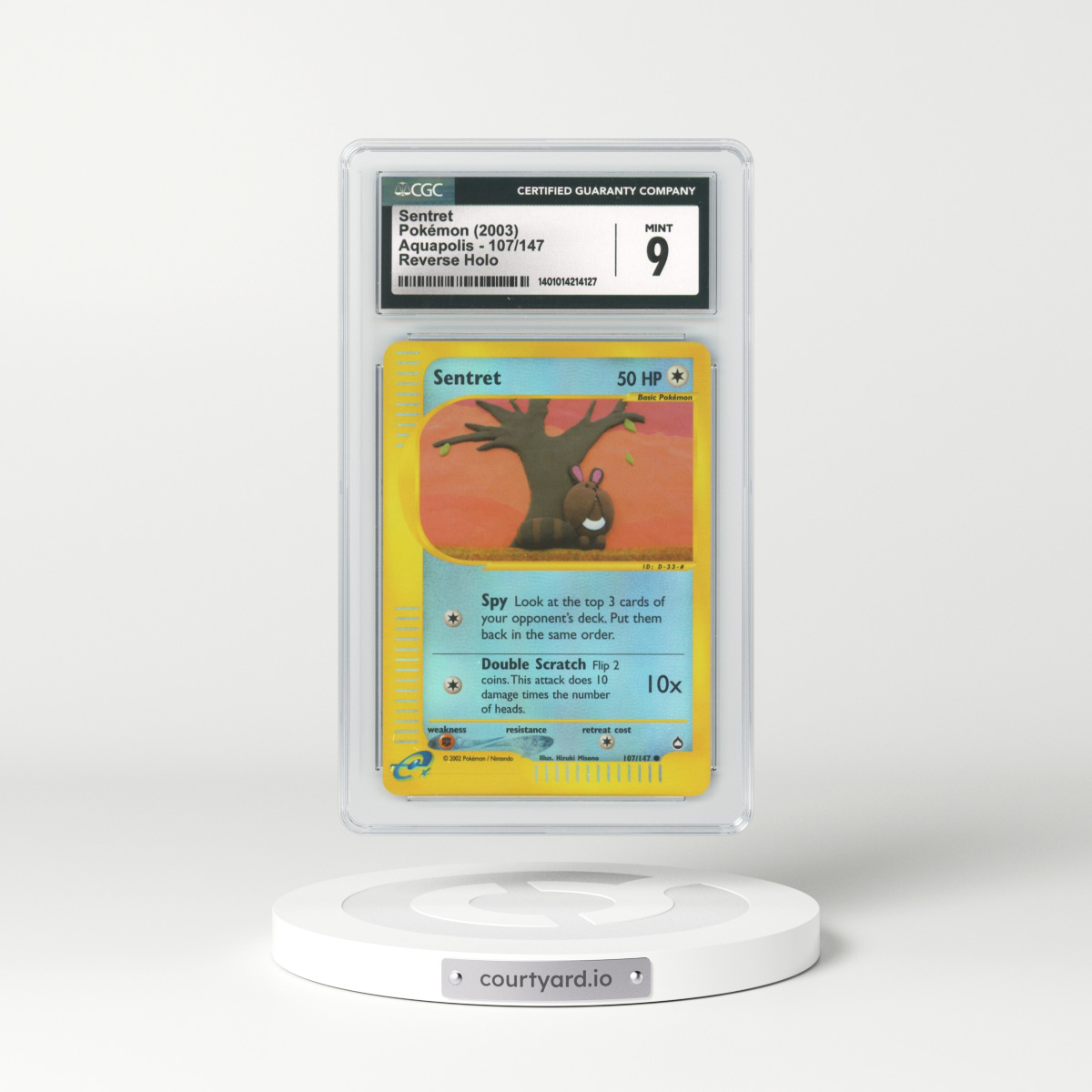 2003 Aquapolis #107 Sentret - Holo e-Card Symbol (CGC 9 MINT)