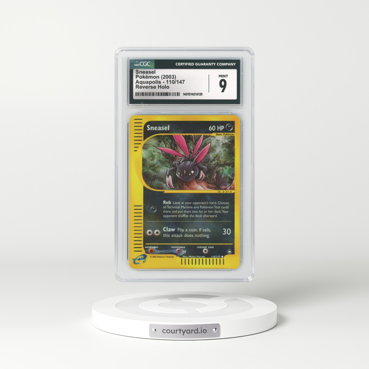 2003 Aquapolis #110 Sneasel - Holo e-Card Symbol (CGC 9 MINT)