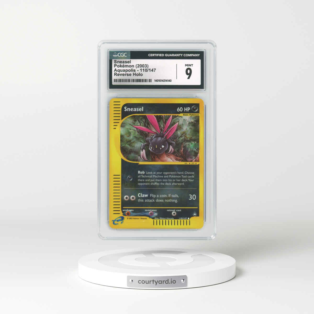 2003 Aquapolis #110 Sneasel - Holo e-Card Symbol (CGC 9 MINT)