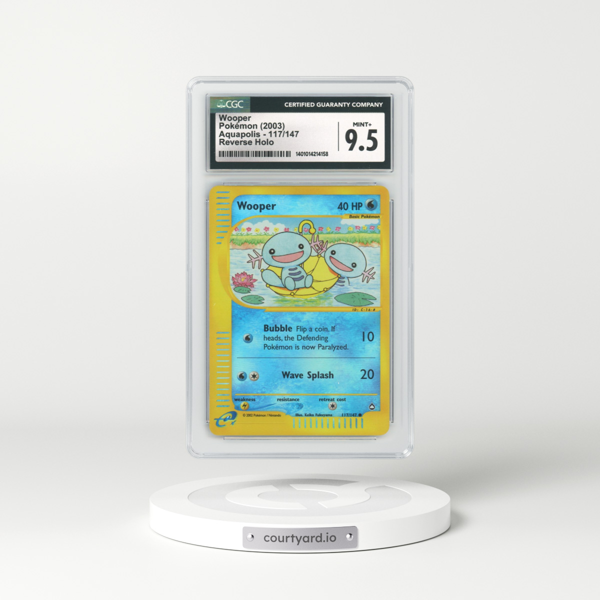 2003 Aquapolis #117 Wooper - Holo (CGC 9.5 MINT+)