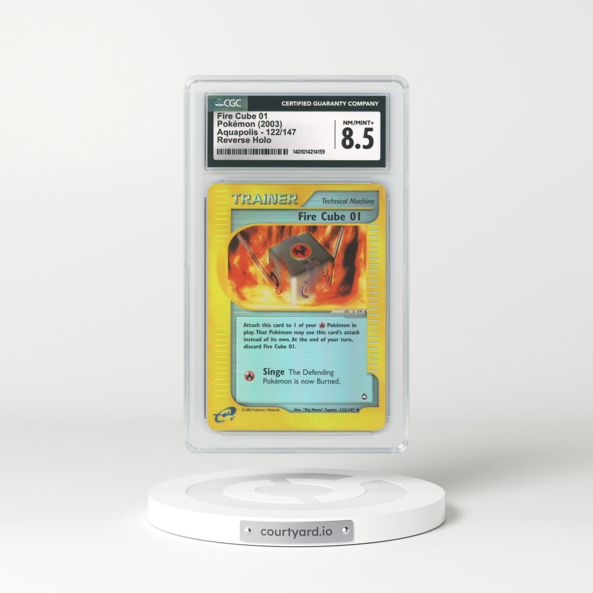 2003 Aquapolis #122 Fire Cube 01 (CGC 8.5 NM-MT+)