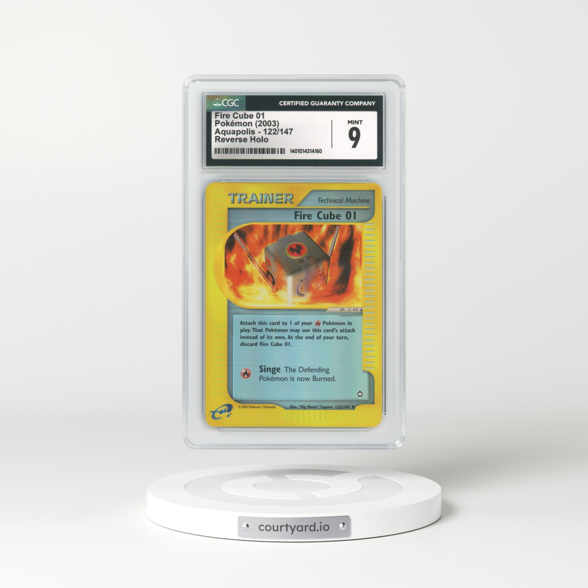 2003 Aquapolis #122 Fire Cube 01 - Holo e-Card Symbol (CGC 9 MINT)