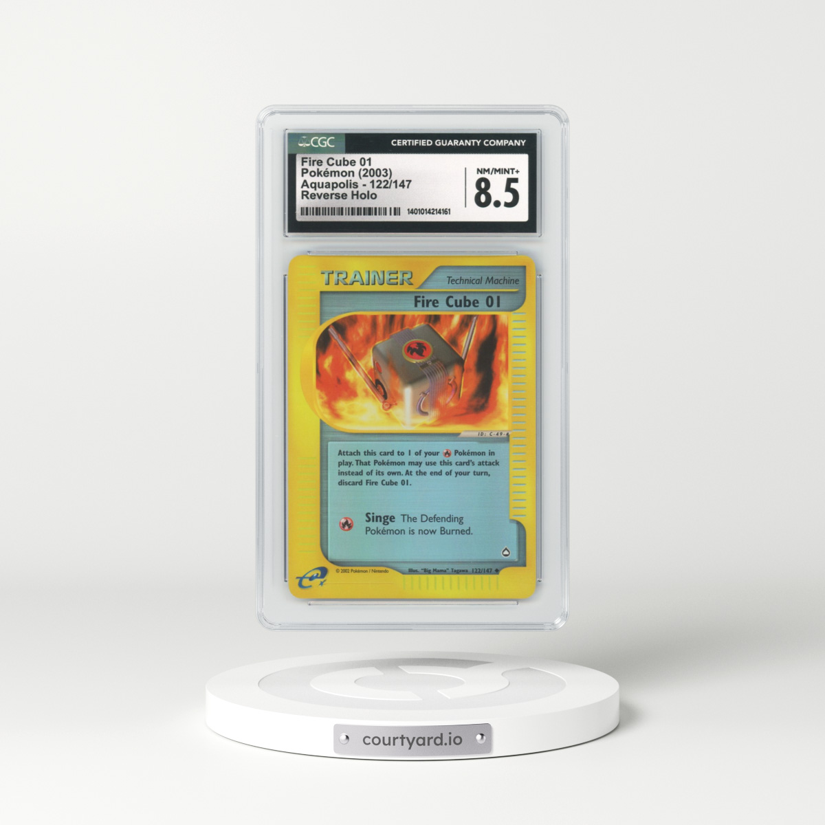 2003 Aquapolis #122 Fire Cube 01 - Holo e-Card Symbol (CGC 8.5 NM-MT+)