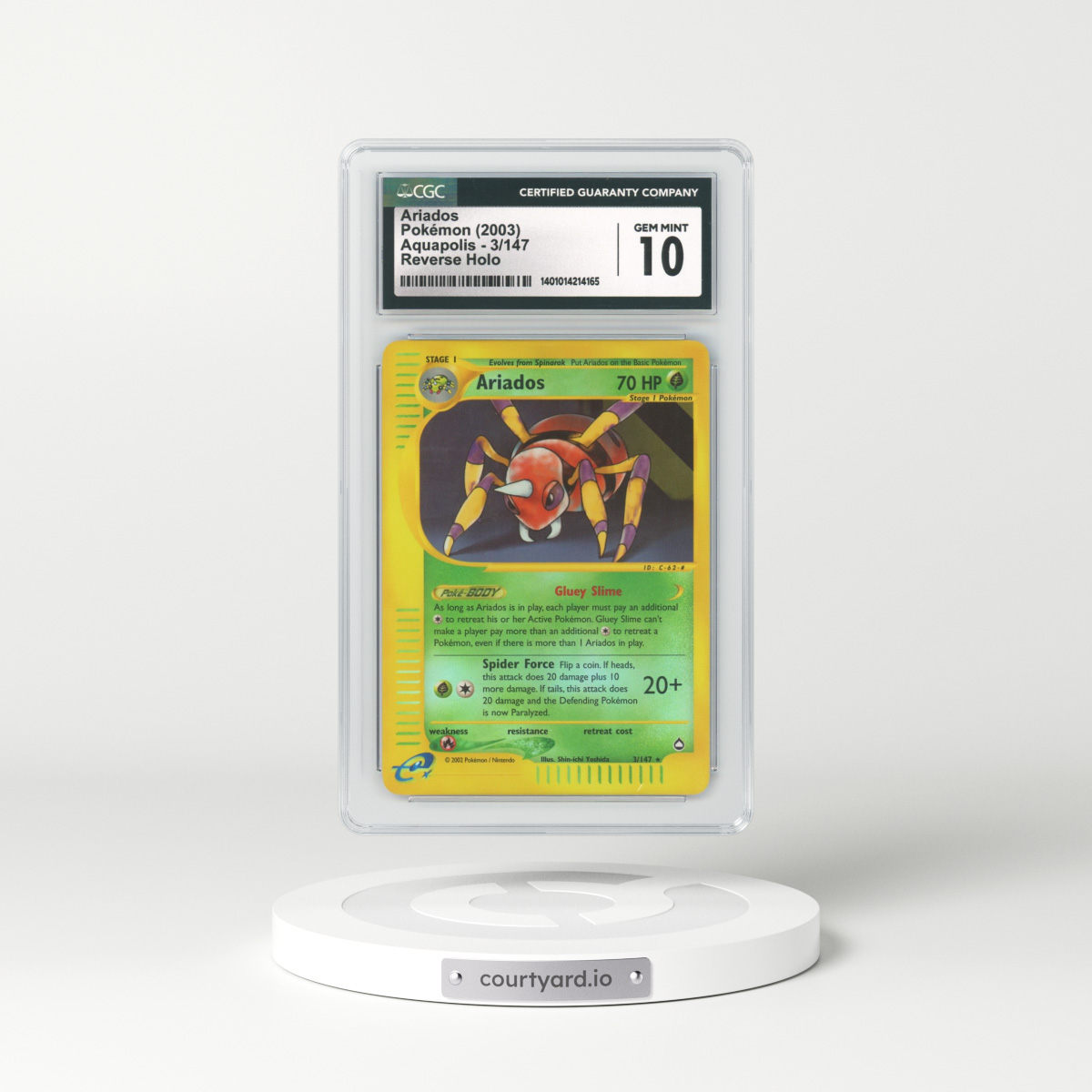 2003 Aquapolis #3 Ariados - Holo e-Card Symbol (CGC 10 GEM MINT)