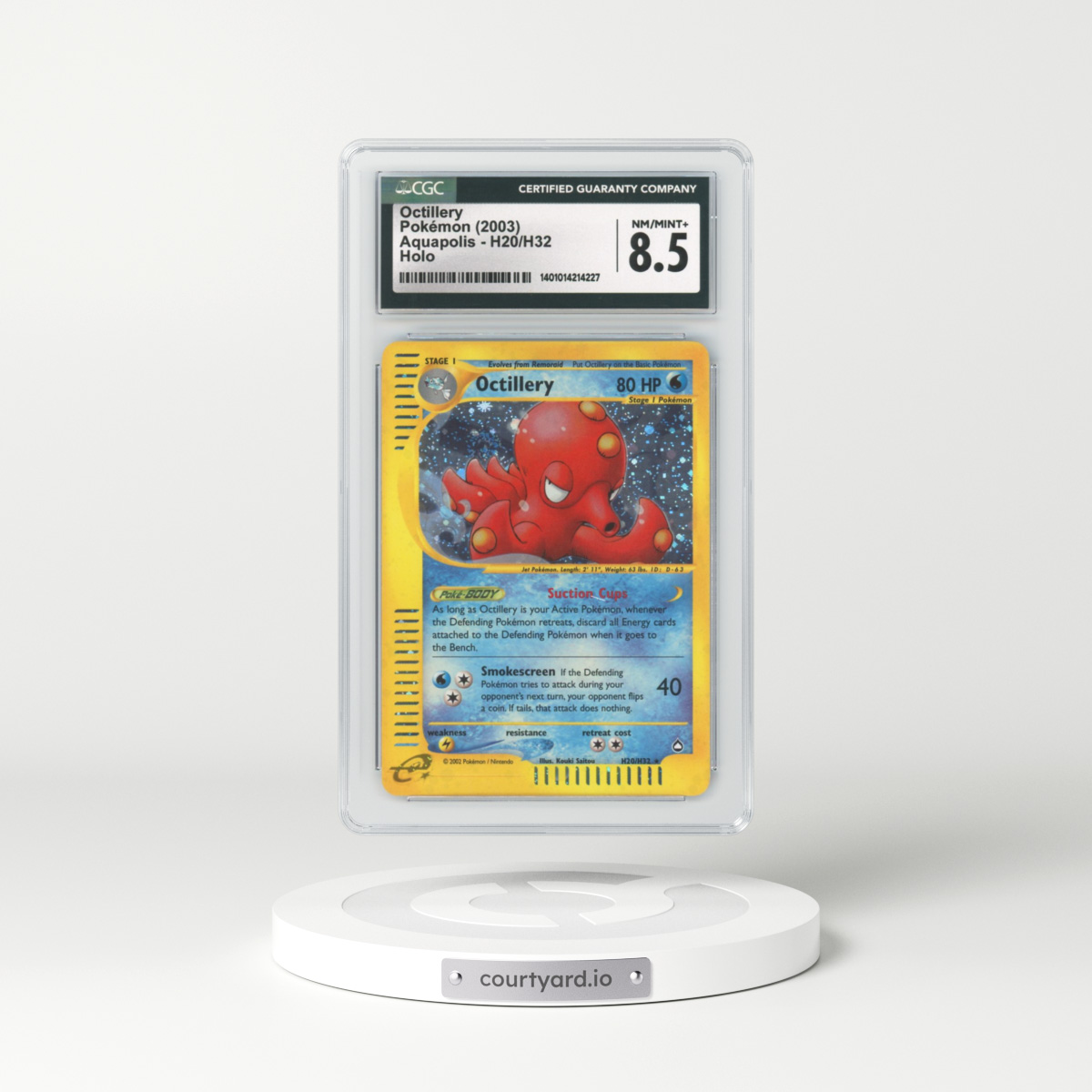 2003 Aquapolis #H20 Octillery - Holo e-Card Symbol (CGC 8.5 NM-MT+)