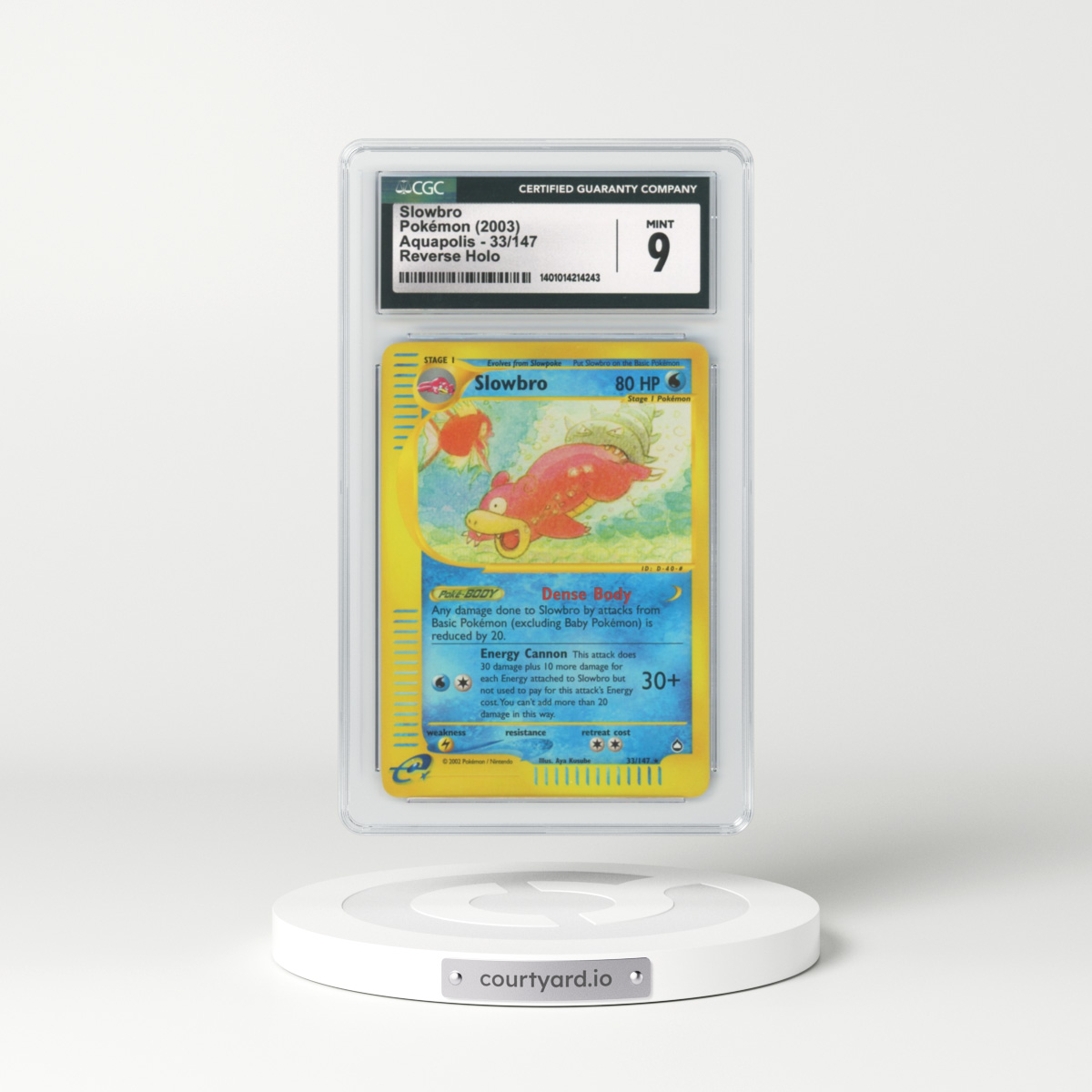 2003 Aquapolis #33 Slowbro - Holo (CGC 9 MINT)