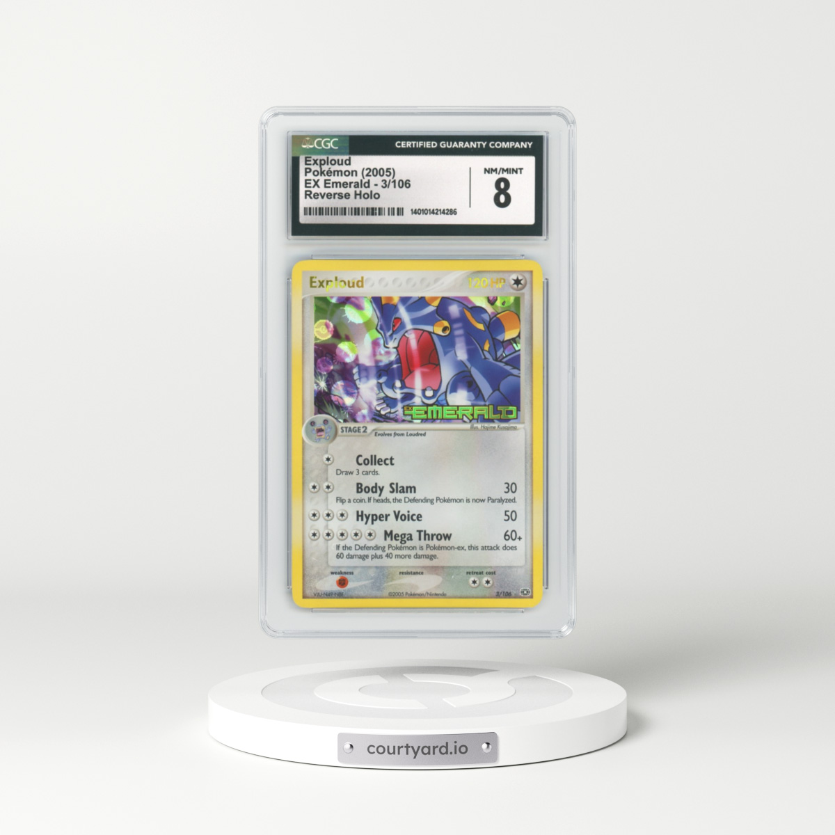 2005 EX Emerald #3 Exploud - Holo (CGC 8 NM-MT)