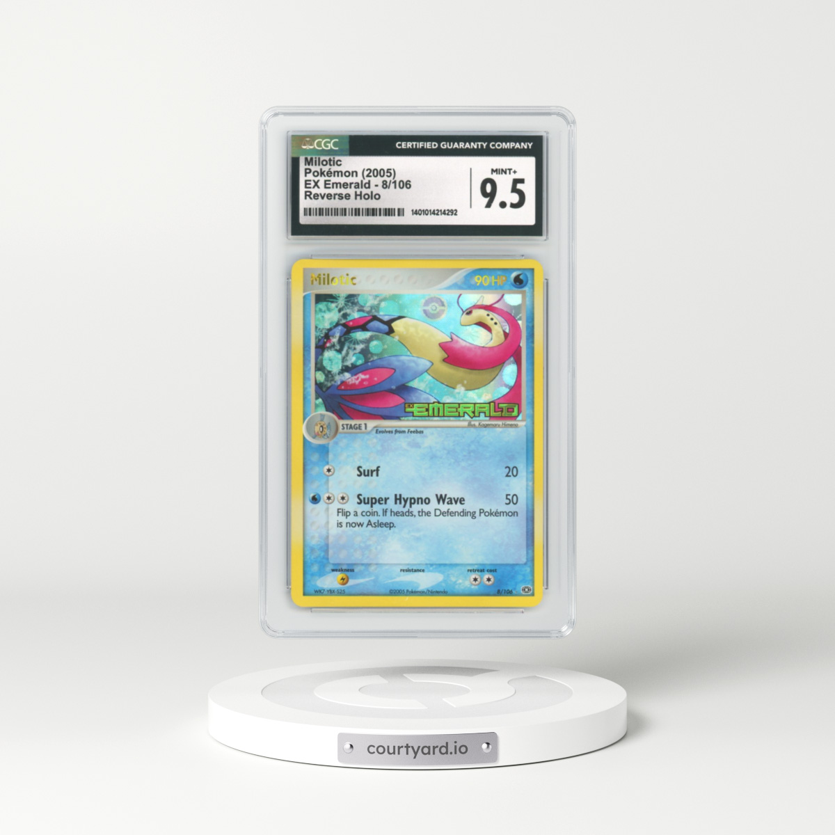 2005 EX Emerald #8 Milotic - Holo (CGC 9.5 MINT+)