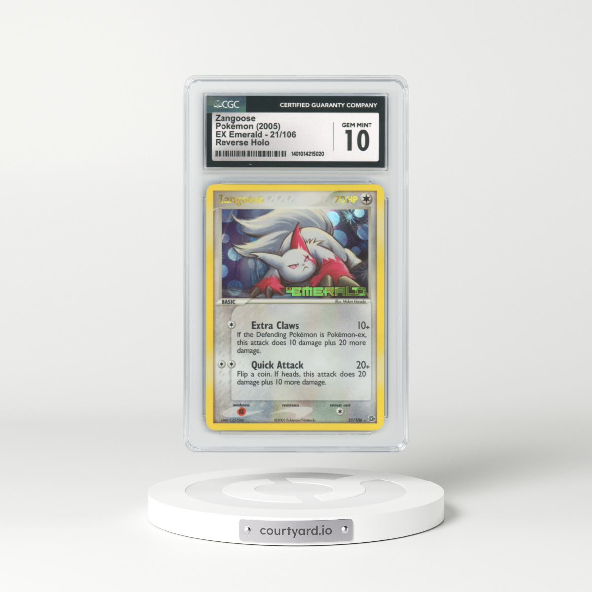 2005 EX Emerald #21 Zangoose - Holo (CGC 10 GEM MINT)