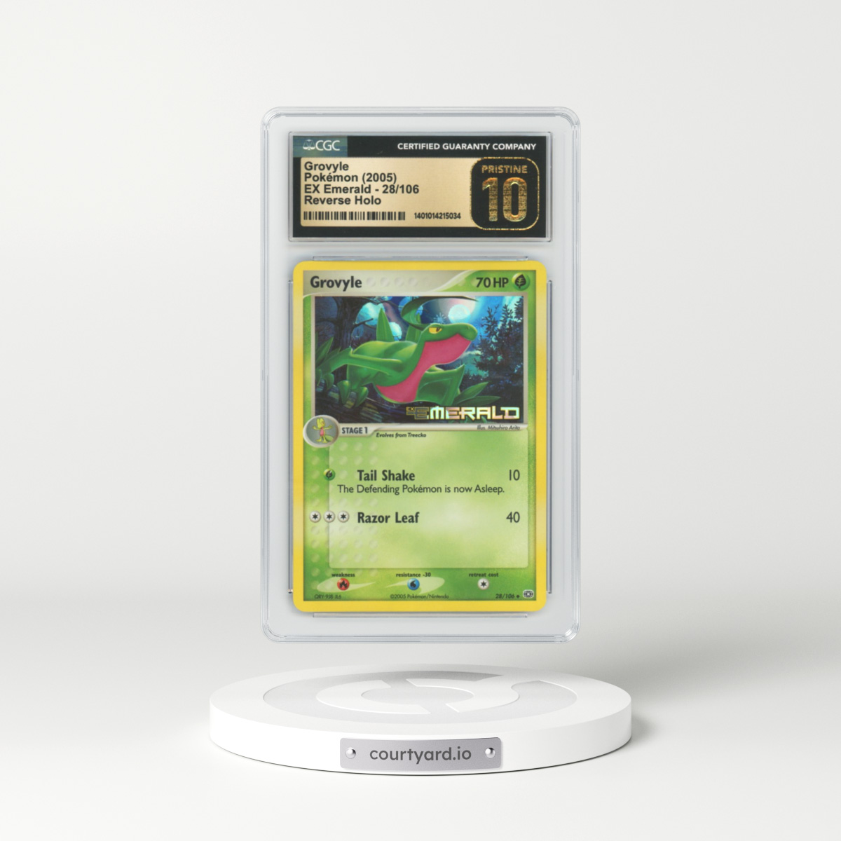 2005 EX Emerald #28 Grovyle - Holo (CGC 10 PRISTINE)