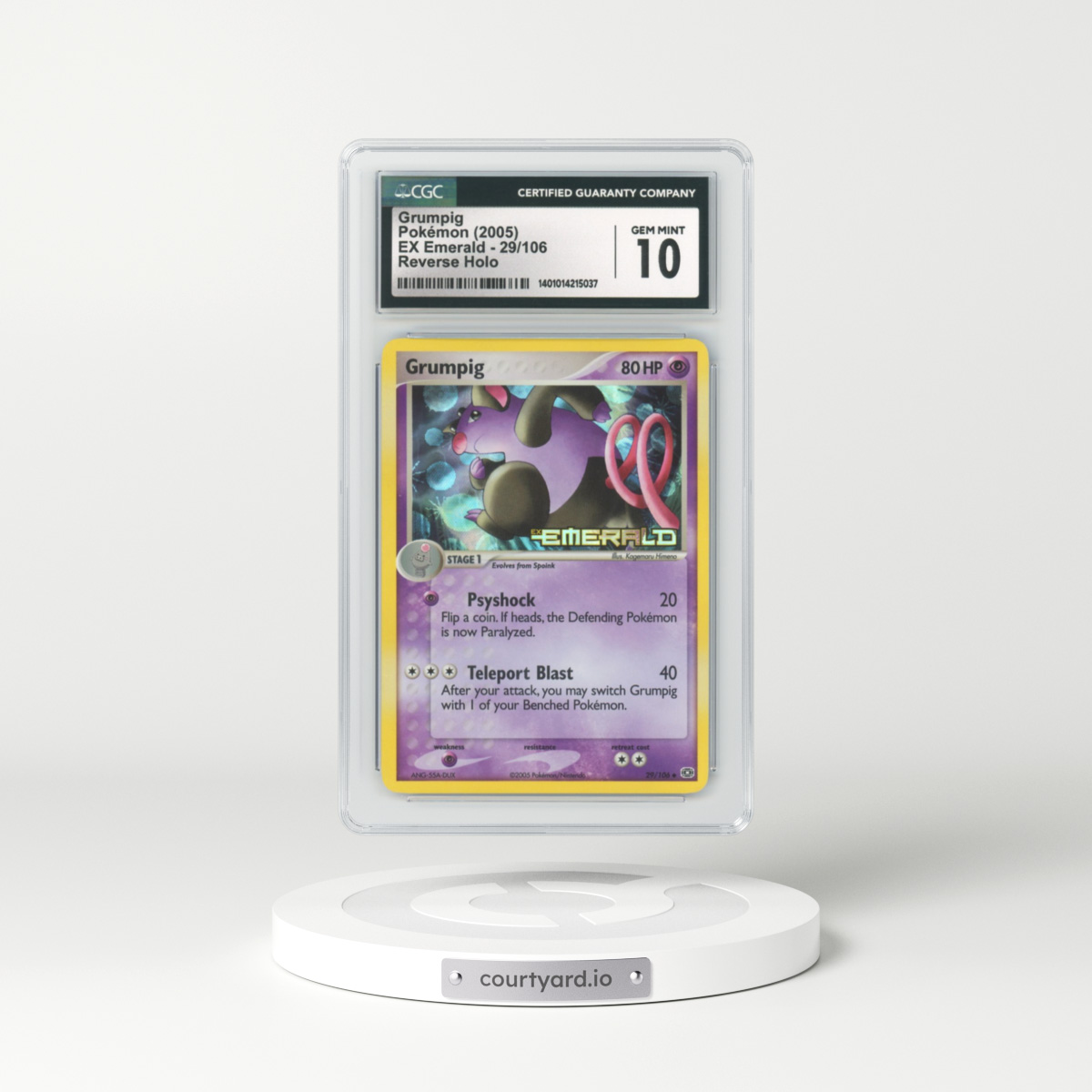 2005 EX Emerald #29 Grumpig - Holo (CGC 10 GEM MINT)