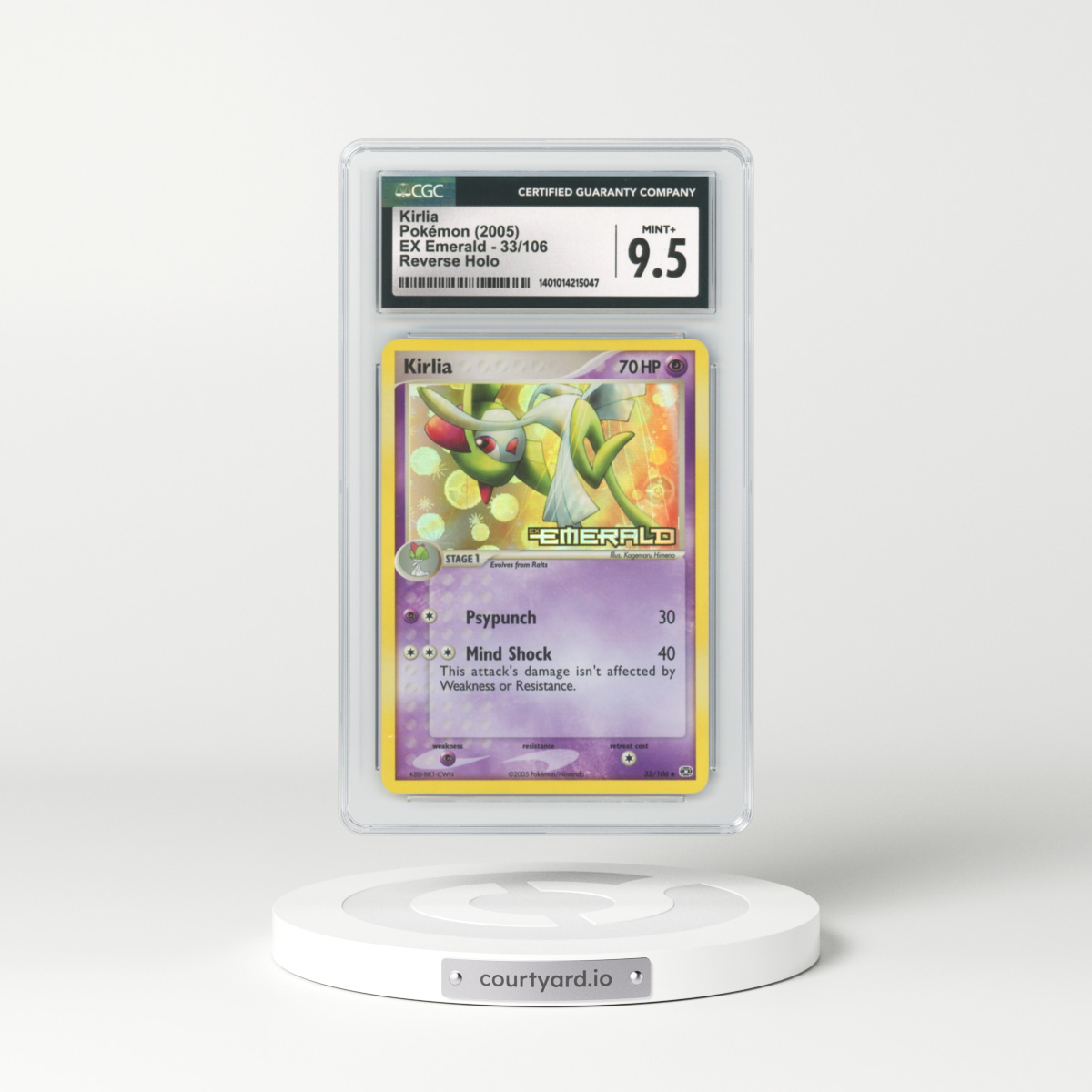 2005 EX Emerald #33 Kirlia - Holo (CGC 9.5 MINT+)