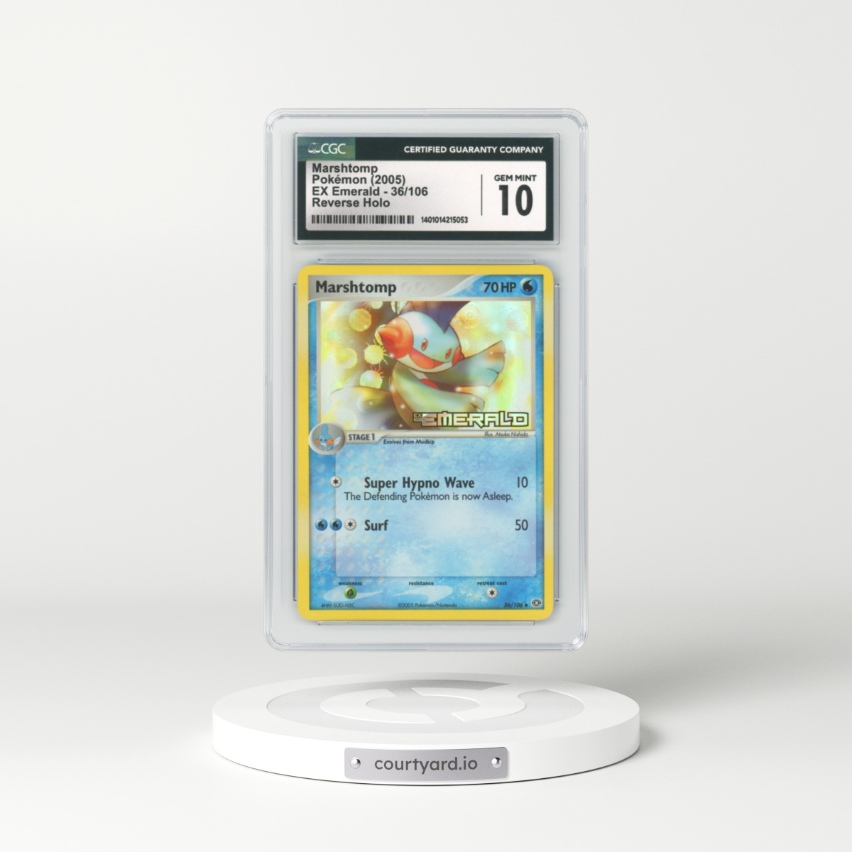 2005 EX Emerald #36 Marshtomp - Holo (CGC 10 GEM MINT)